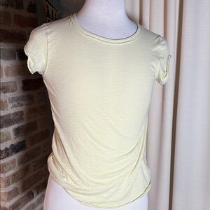 We the free yellow T-shirt with rolled sleeves